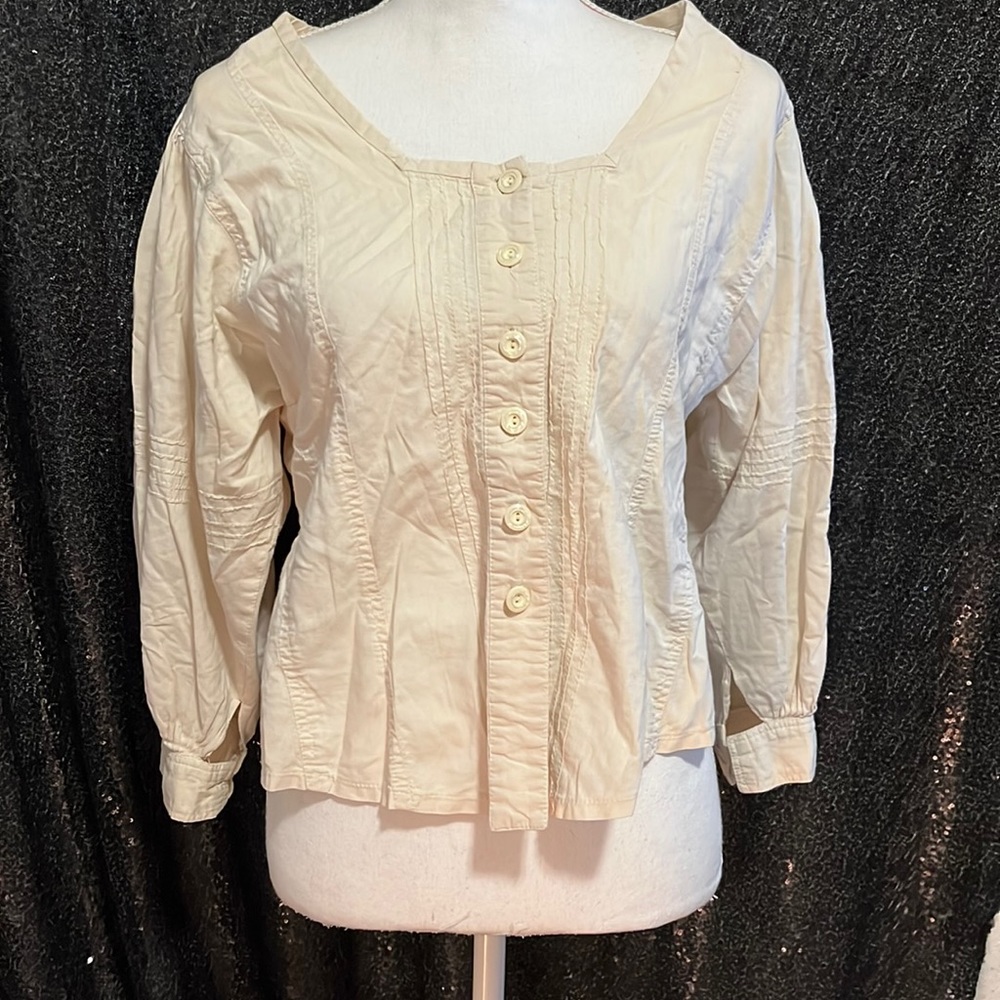 Womens cream button down